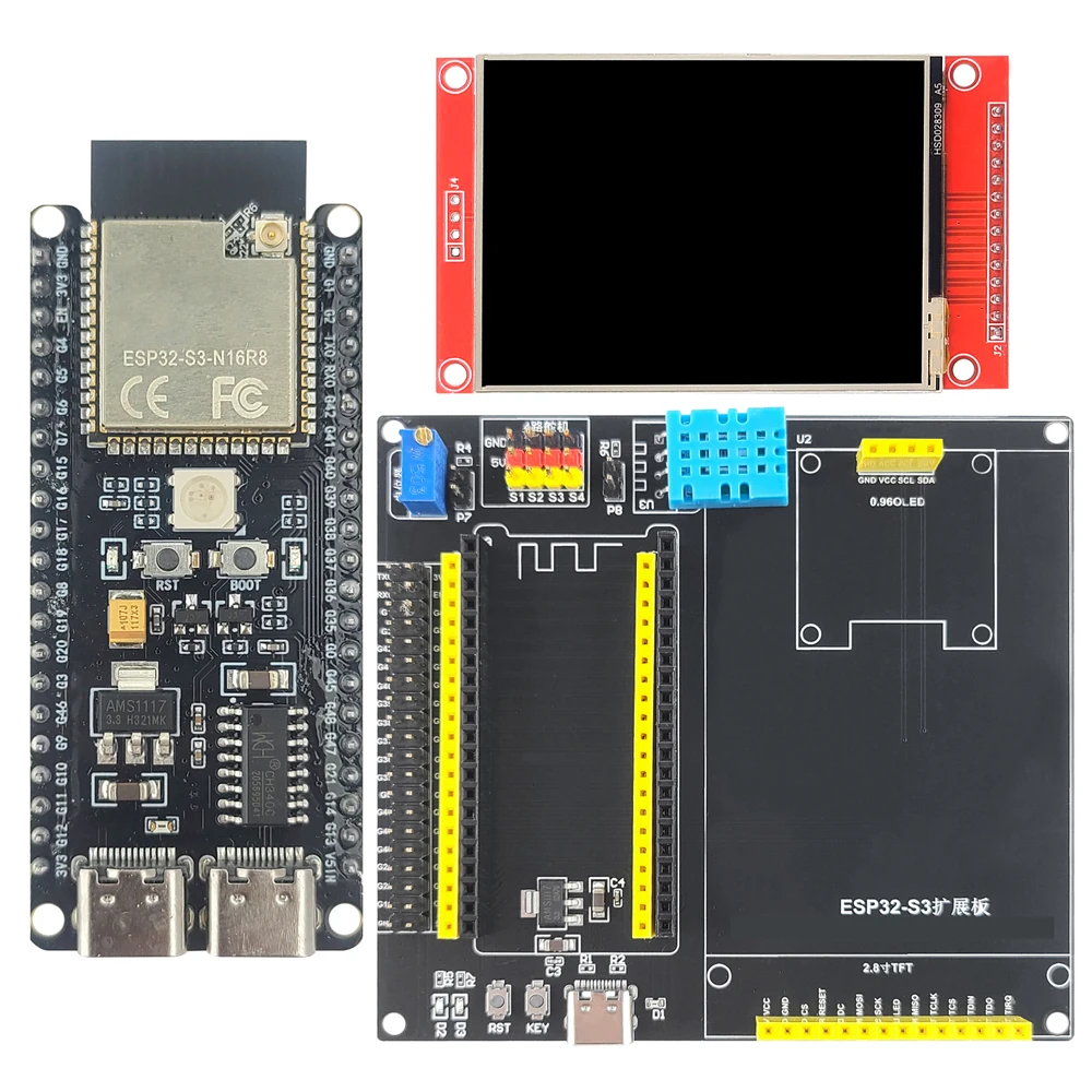 Esp32 S3 Devkitc 1 - ESP32-S3-DevKitC-1 ontwikkelbordset met 2,8 inch TFT