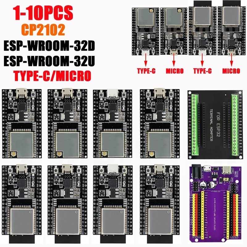 Nodemcu 32S - 1-10PCS ESP32-DevKitC kernbord TYPE-C/MICRO ESP32 Development