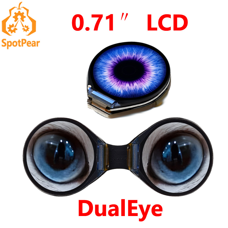 Waveshare Esp32 - Waveshare 0,71 inch dubbele ogen ronde