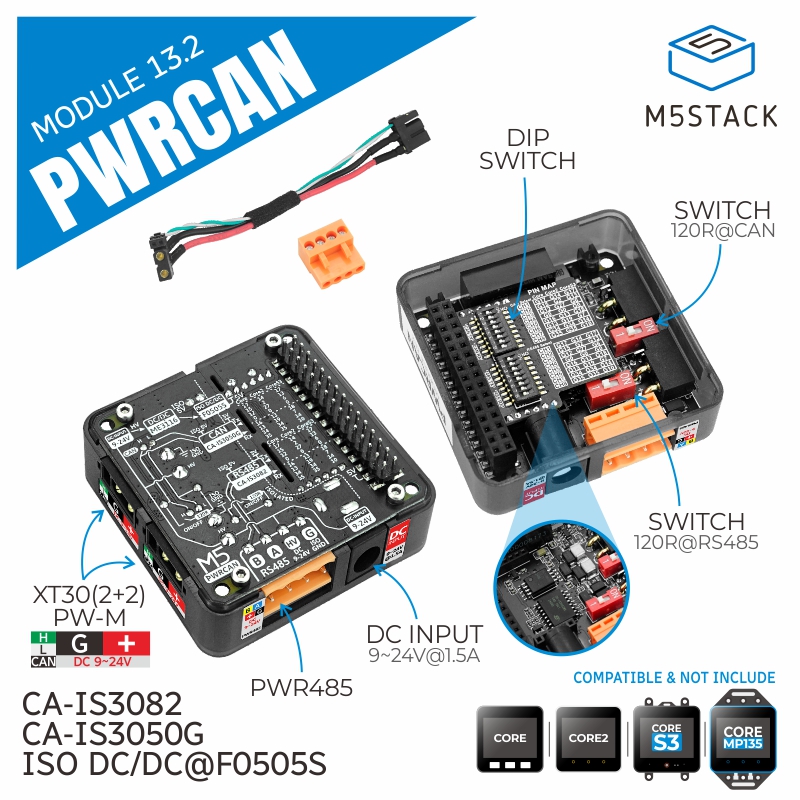 M5Stack - M5Stack officiële PWRCAN 13.2-module met geïsoleerde