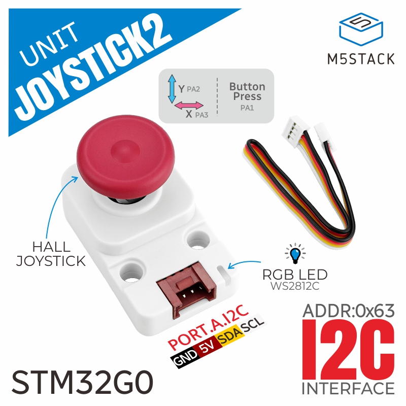 M5Stack Core2 - M5Stack officiële I2c-joystick 2-eenheid (STM32G030)