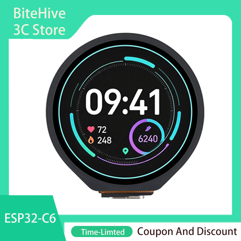 Waveshare Esp32 - Waveshare ESP32-C6, ontwikkelbord met 1,28 inch
