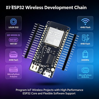 Lolin D32 - Wemos LOLIN D32 V1.0.0 ESP32-bord, ESP-WROOM-32