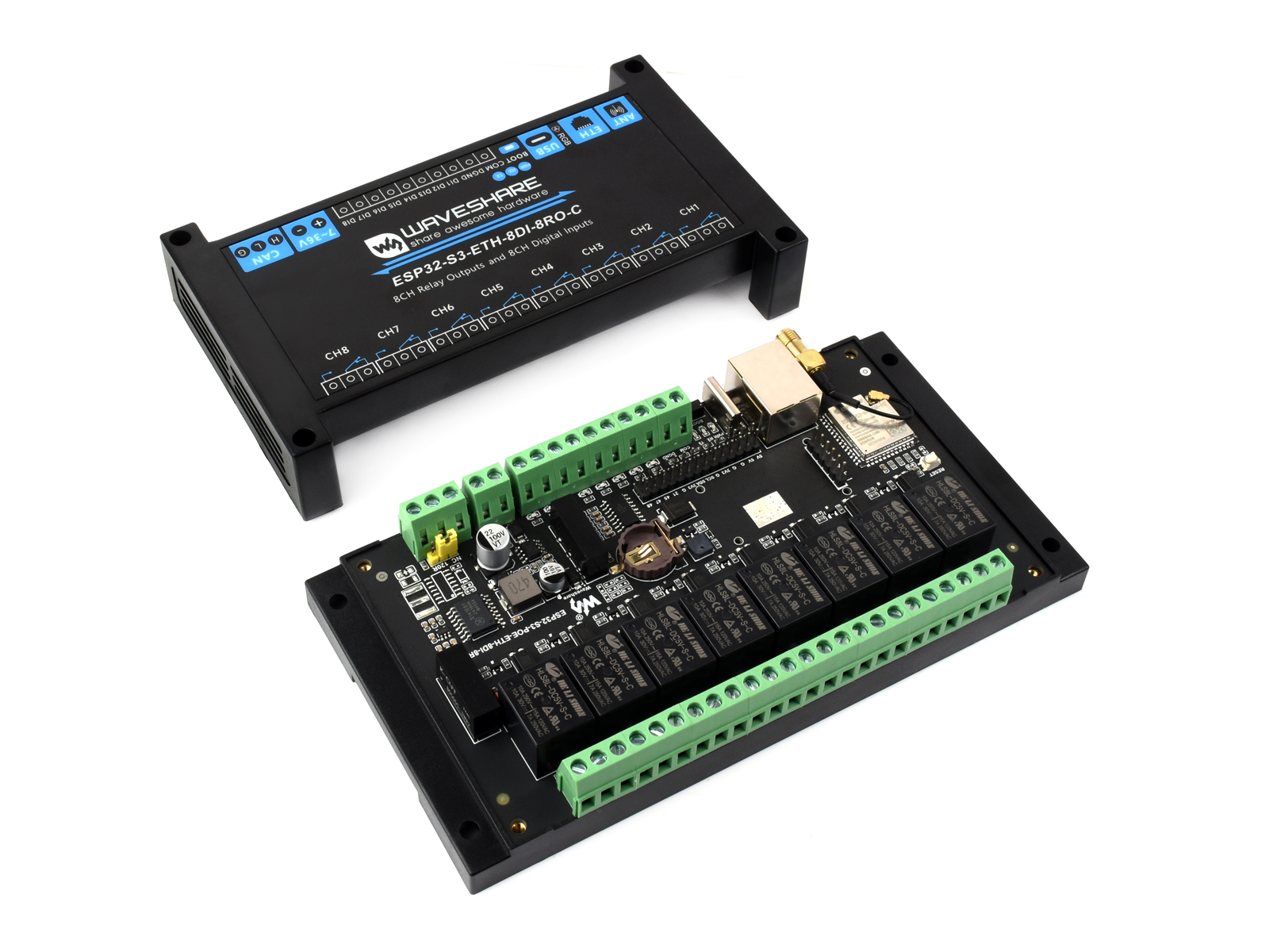 Industriële 8-kanaals ESP32-S3 - Waveshare Esp32 recensie en prijs