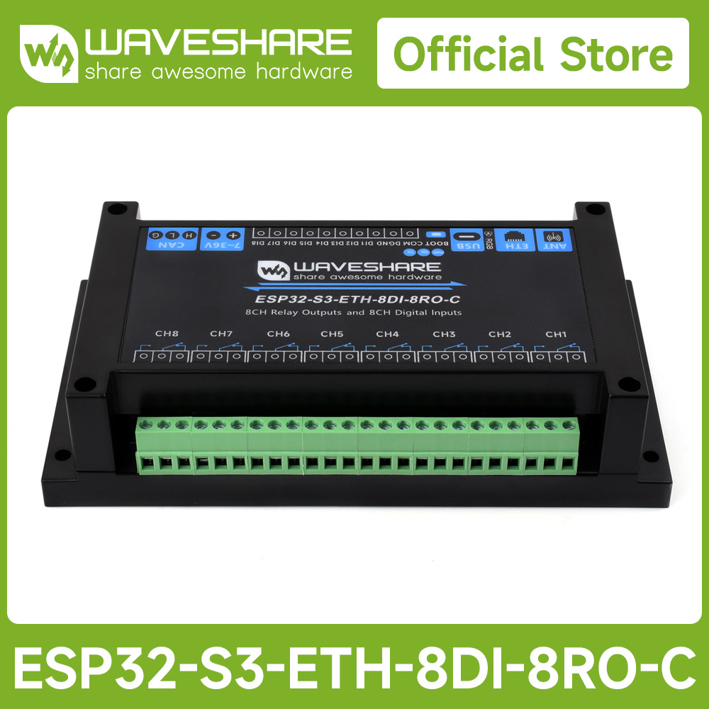 Industriële 8-kanaals ESP32-S3 - Waveshare Esp32 recensie en prijs